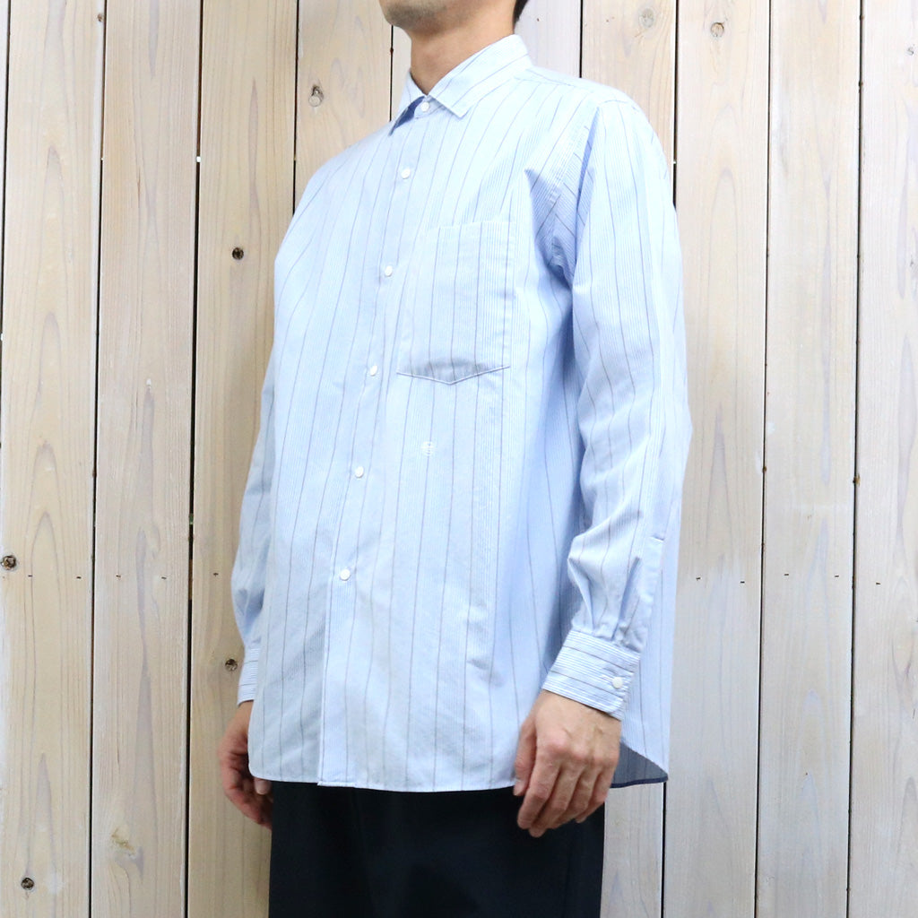 【SALE40%OFF】nanamica : Regular Collar Stripe Wind Shirt (Sax)