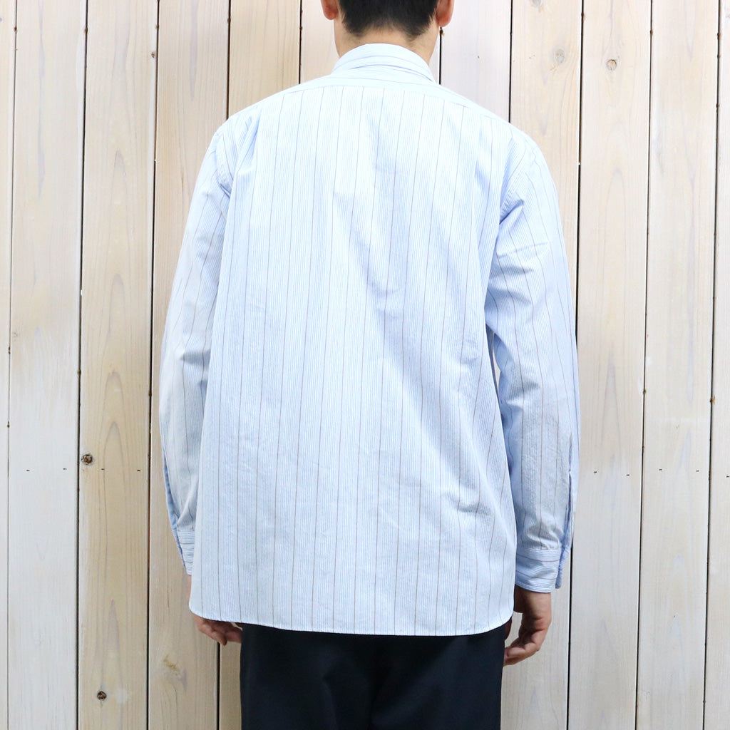 【SALE40%OFF】nanamica : Regular Collar Stripe Wind Shirt (Sax)