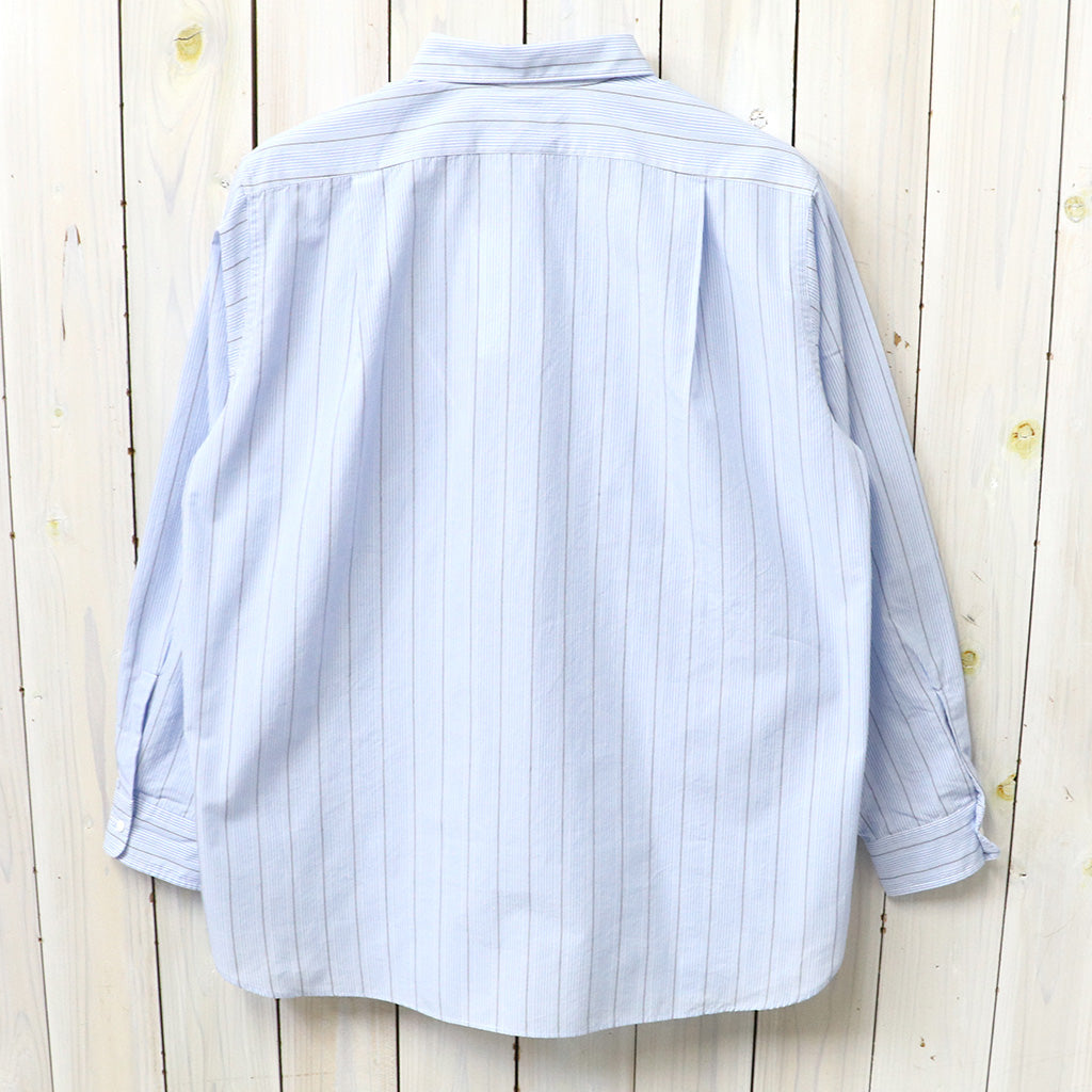 nanamica : Regular Collar Stripe Wind Shirt (Sax)