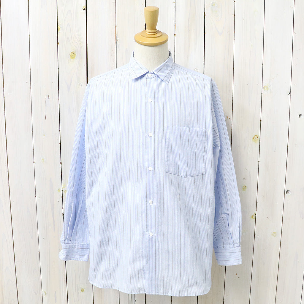 【SALE40%OFF】nanamica : Regular Collar Stripe Wind Shirt (Sax)
