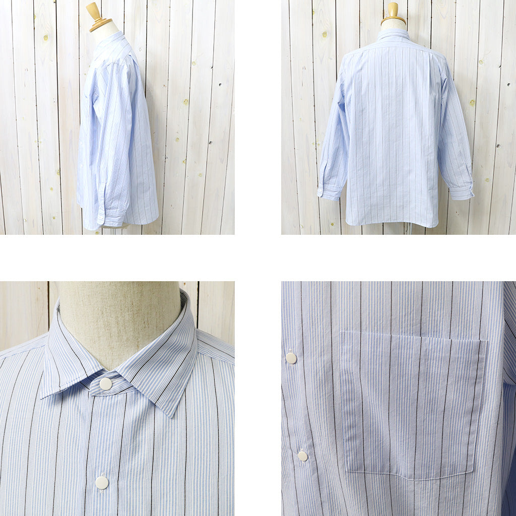 【SALE40%OFF】nanamica : Regular Collar Stripe Wind Shirt (Sax)
