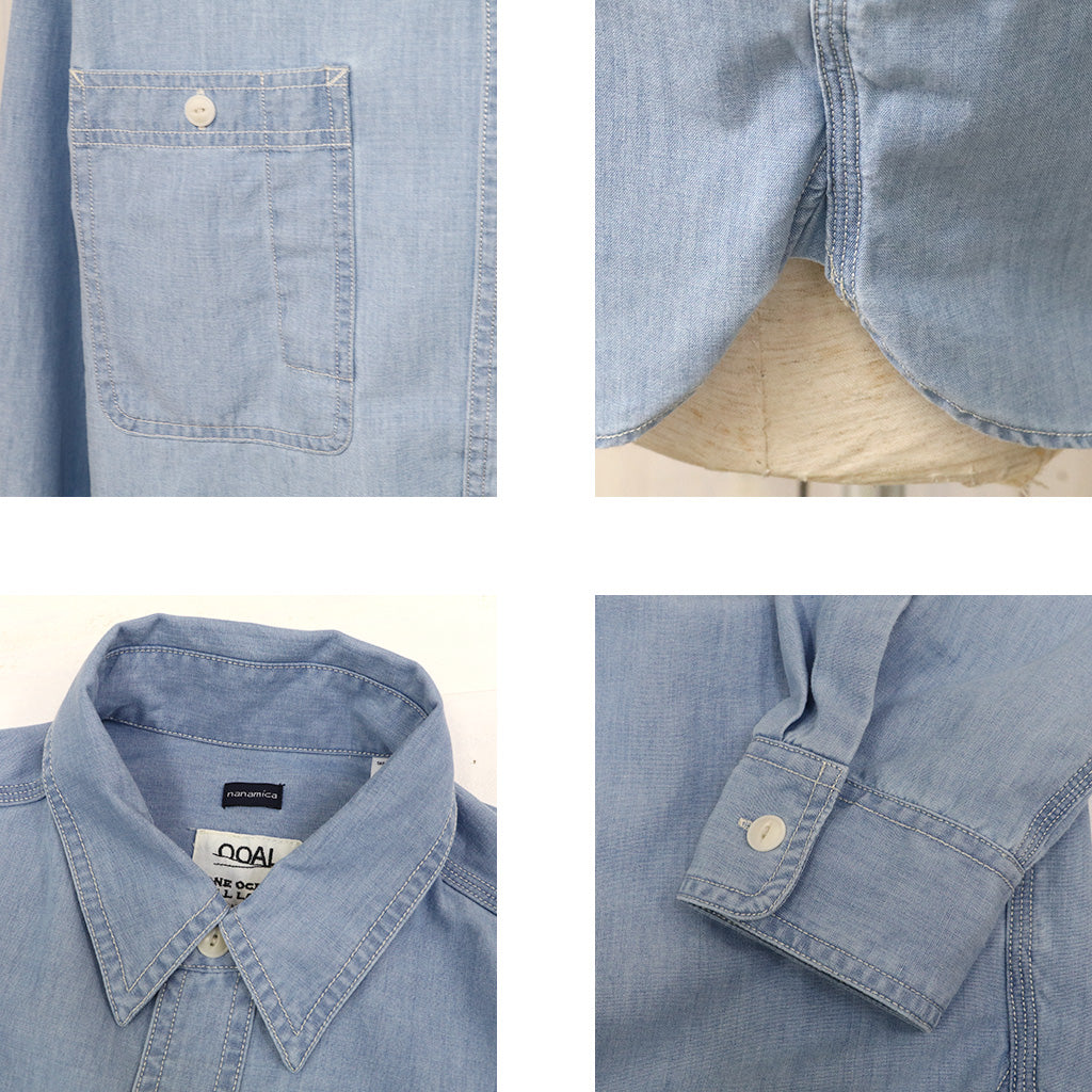 【SALE40%OFF】nanamica : Regular Collar Chambray Shirt (Light Indigo)