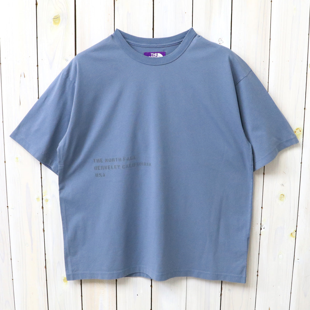 THE NORTH FACE PURPLE LABEL : Garment Dyed Lettered Field Tee (Blue)