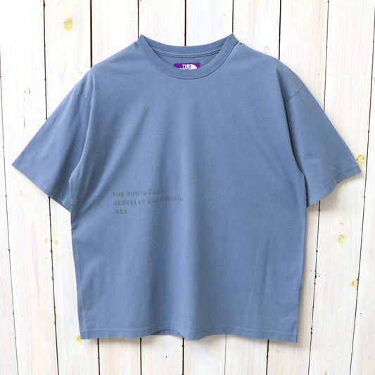 THE NORTH FACE PURPLE LABEL : Garment Dyed Lettered Field Tee (Blue)