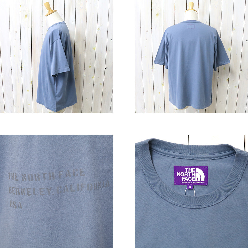 THE NORTH FACE PURPLE LABEL : Garment Dyed Lettered Field Tee (Blue)