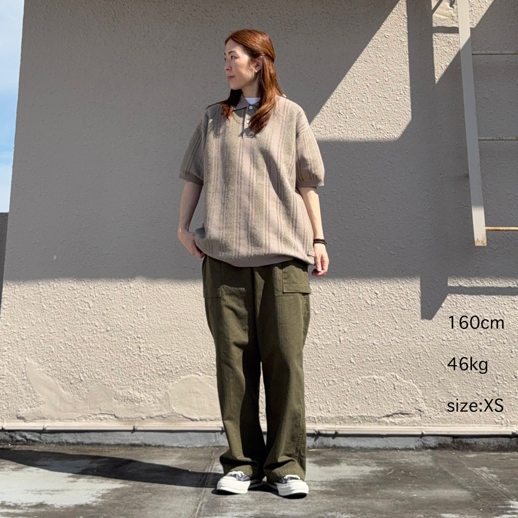 nanamica : Knit Polo Sweater (Beige)