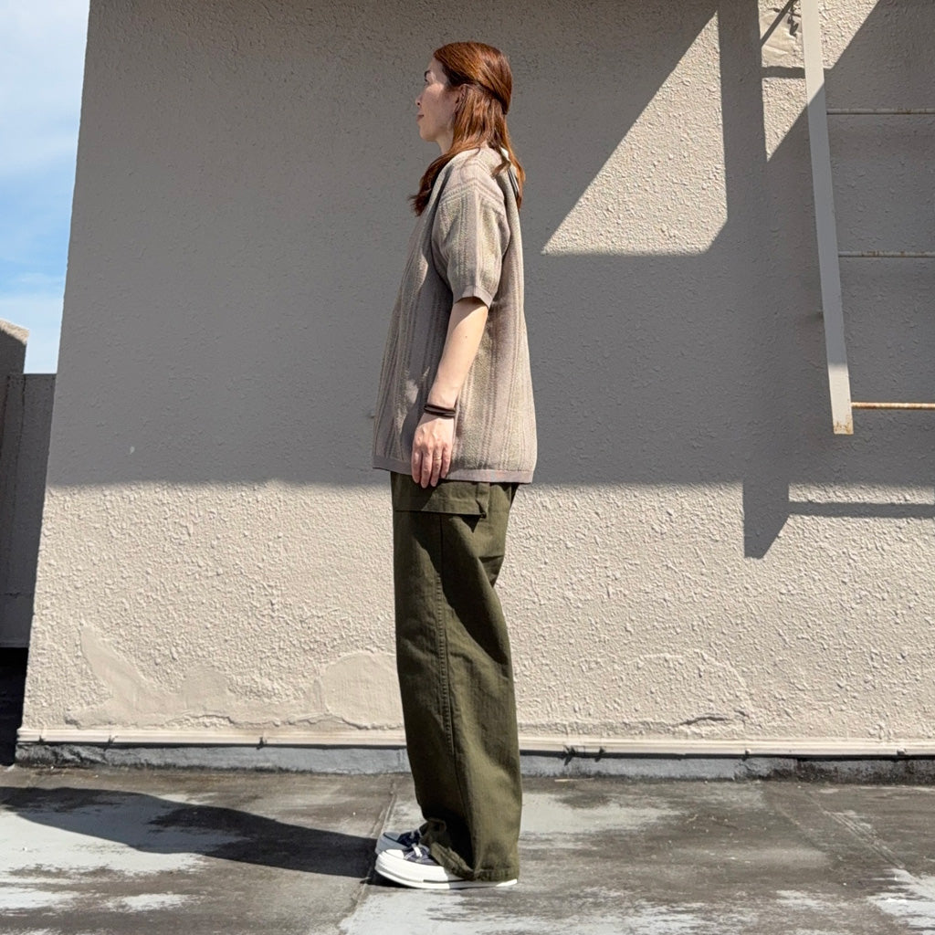 nanamica : Knit Polo Sweater (Beige)