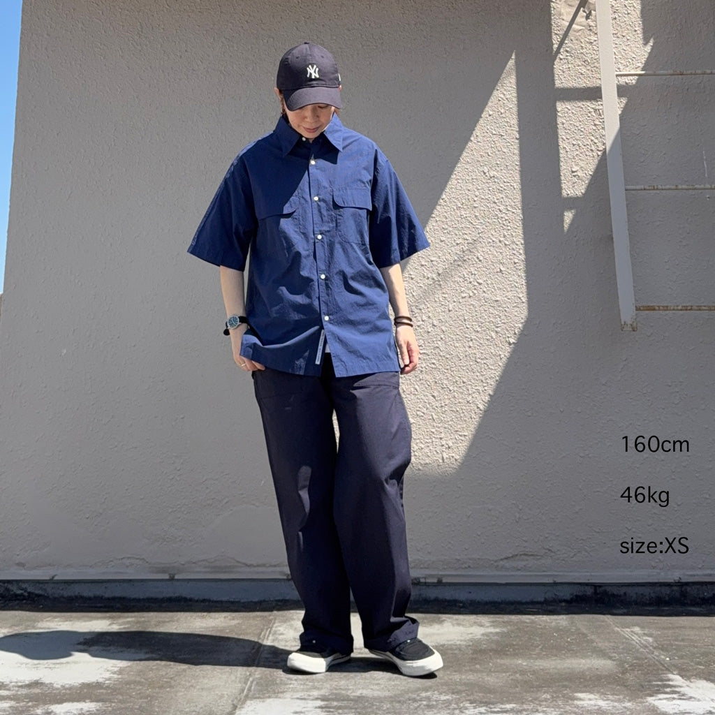 【SALE40%OFF】nanamica : Regular Collar S/S Shirt (Dark Navy)
