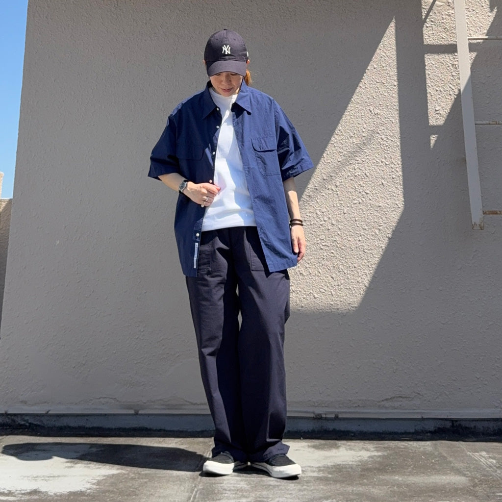 【SALE40%OFF】nanamica : Regular Collar S/S Shirt (Dark Navy)