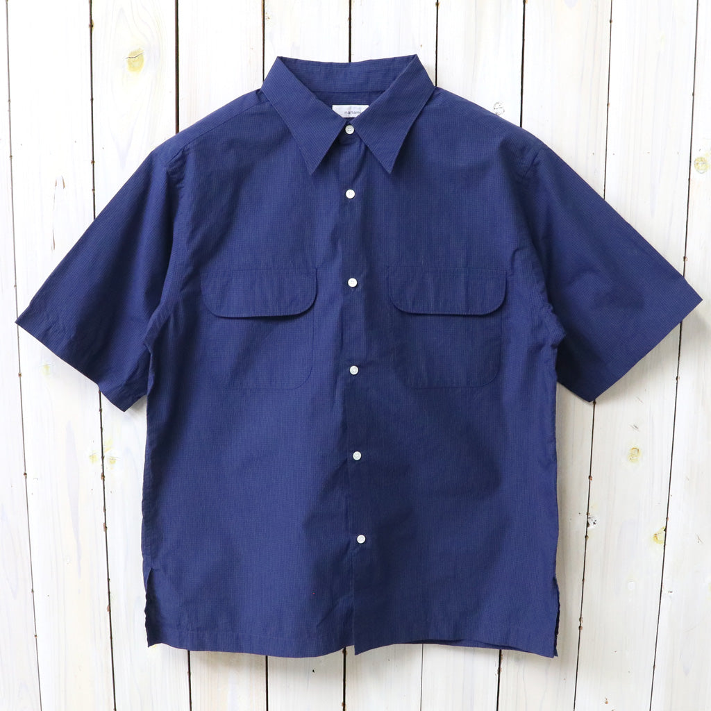 【SALE40%OFF】nanamica : Regular Collar S/S Shirt (Dark Navy)