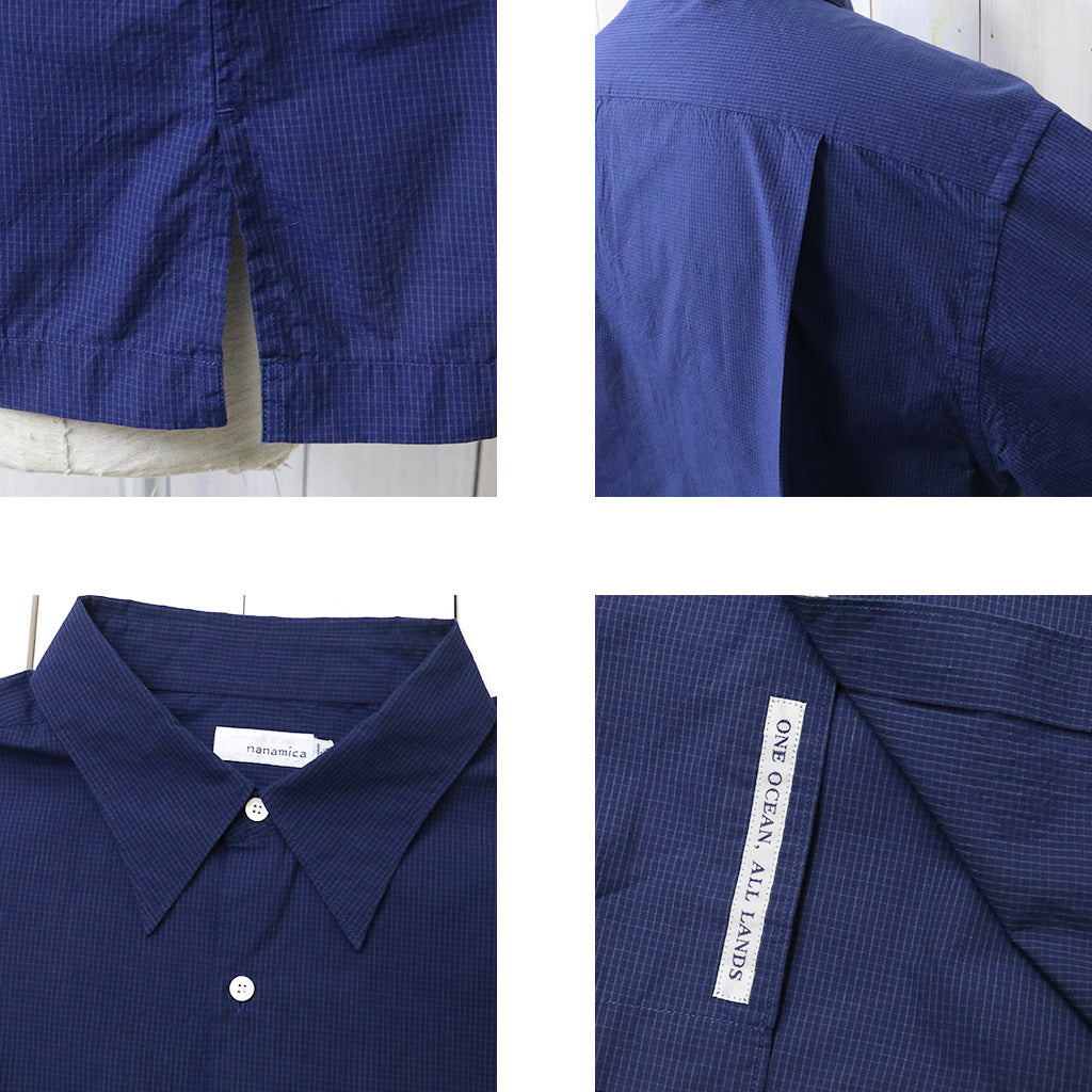【SALE40%OFF】nanamica : Regular Collar S/S Shirt (Dark Navy)