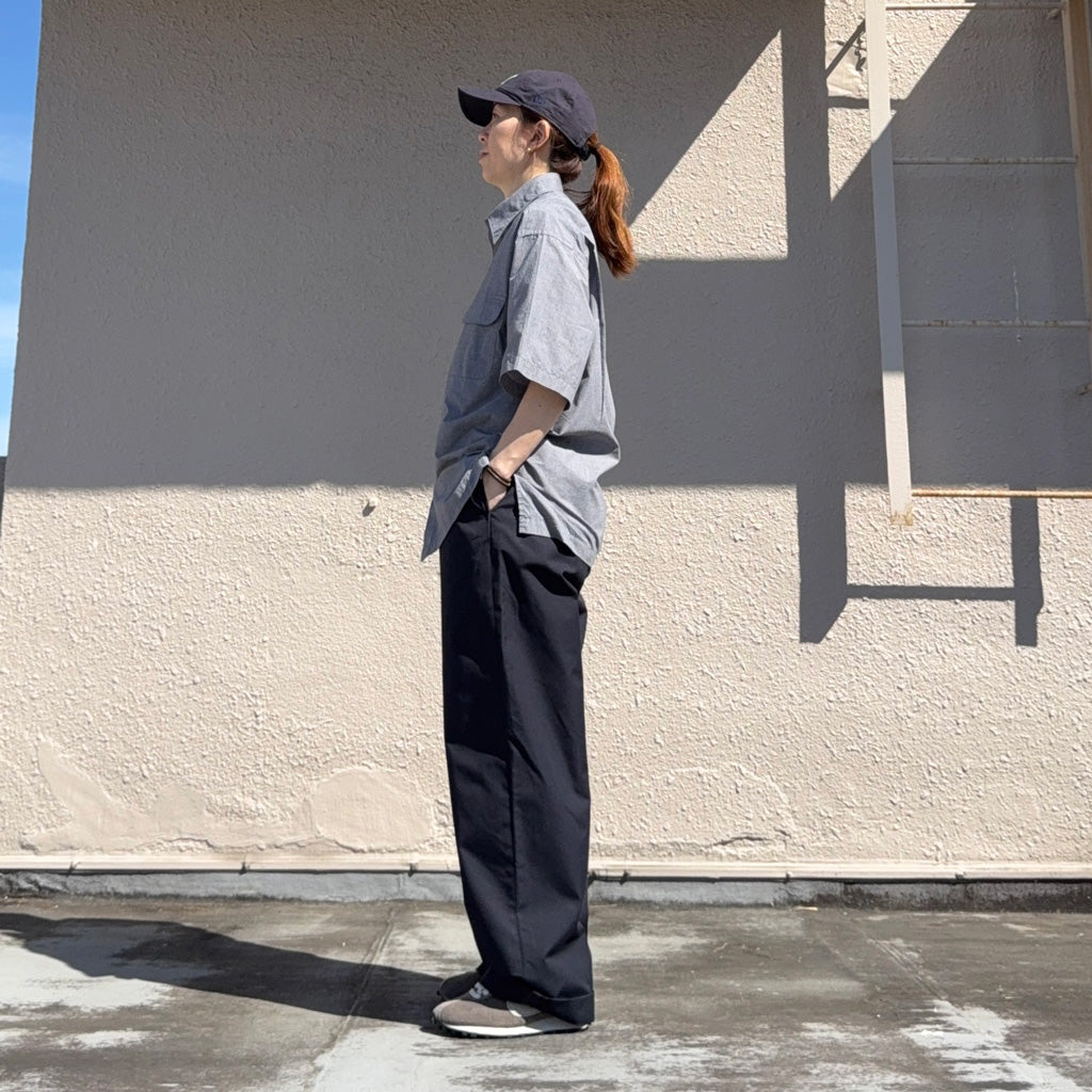【SALE40%OFF】nanamica : Regular Collar S/S Shirt (Navy)