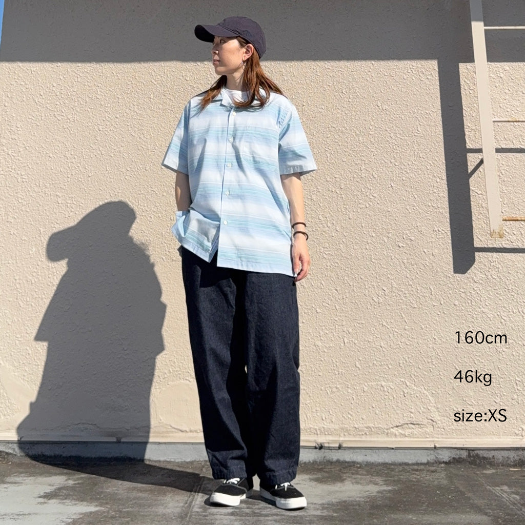 【SALE40%OFF】nanamica : Open Collar Pique S/S Shirt (Blue)