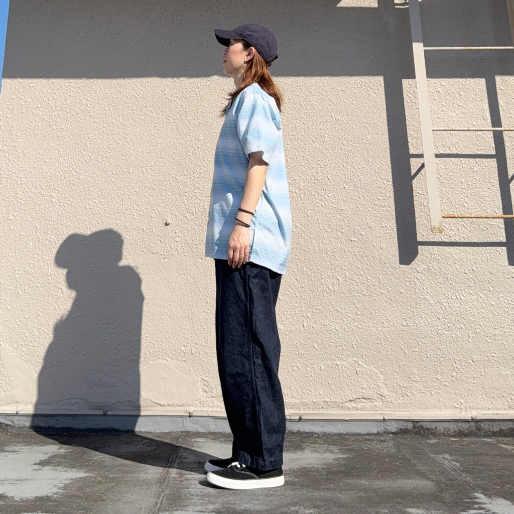 【SALE40%OFF】nanamica : Open Collar Pique S/S Shirt (Blue)