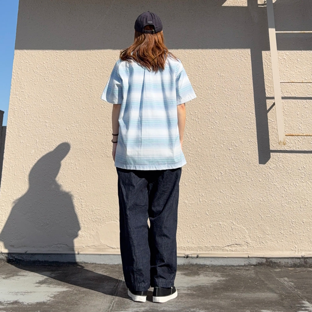 【SALE40%OFF】nanamica : Open Collar Pique S/S Shirt (Blue)