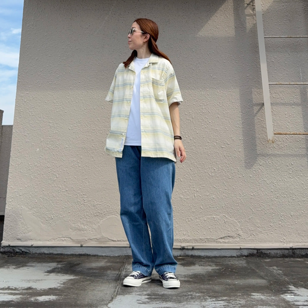 nanamica : Open Collar Pique S/S Shirt (Yellow)
