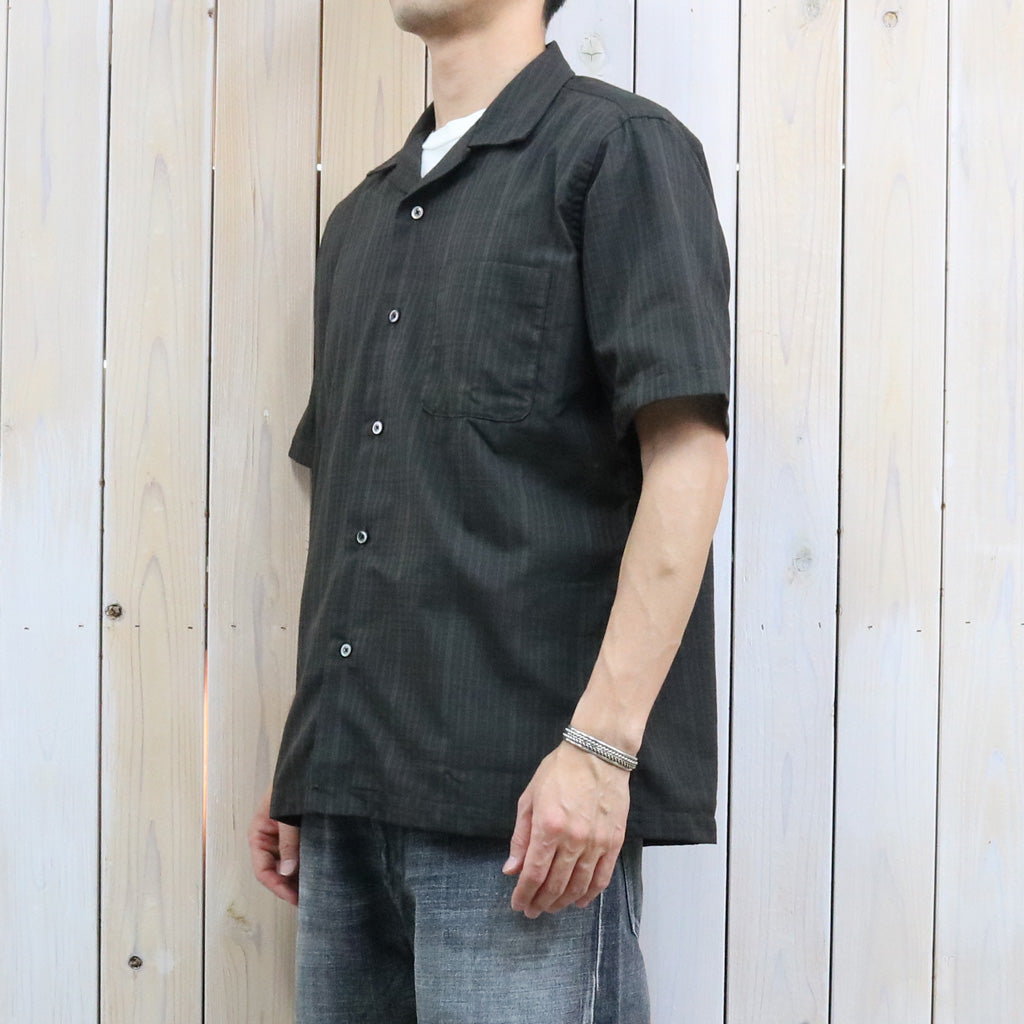 nanamica : Open Collar Panama S/S Shirt (Charcoal)