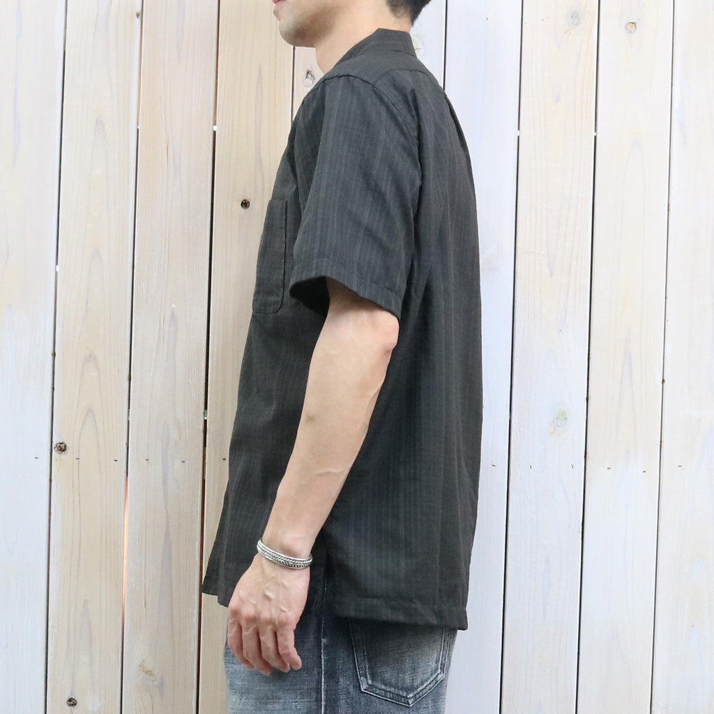 nanamica : Open Collar Panama S/S Shirt (Charcoal)