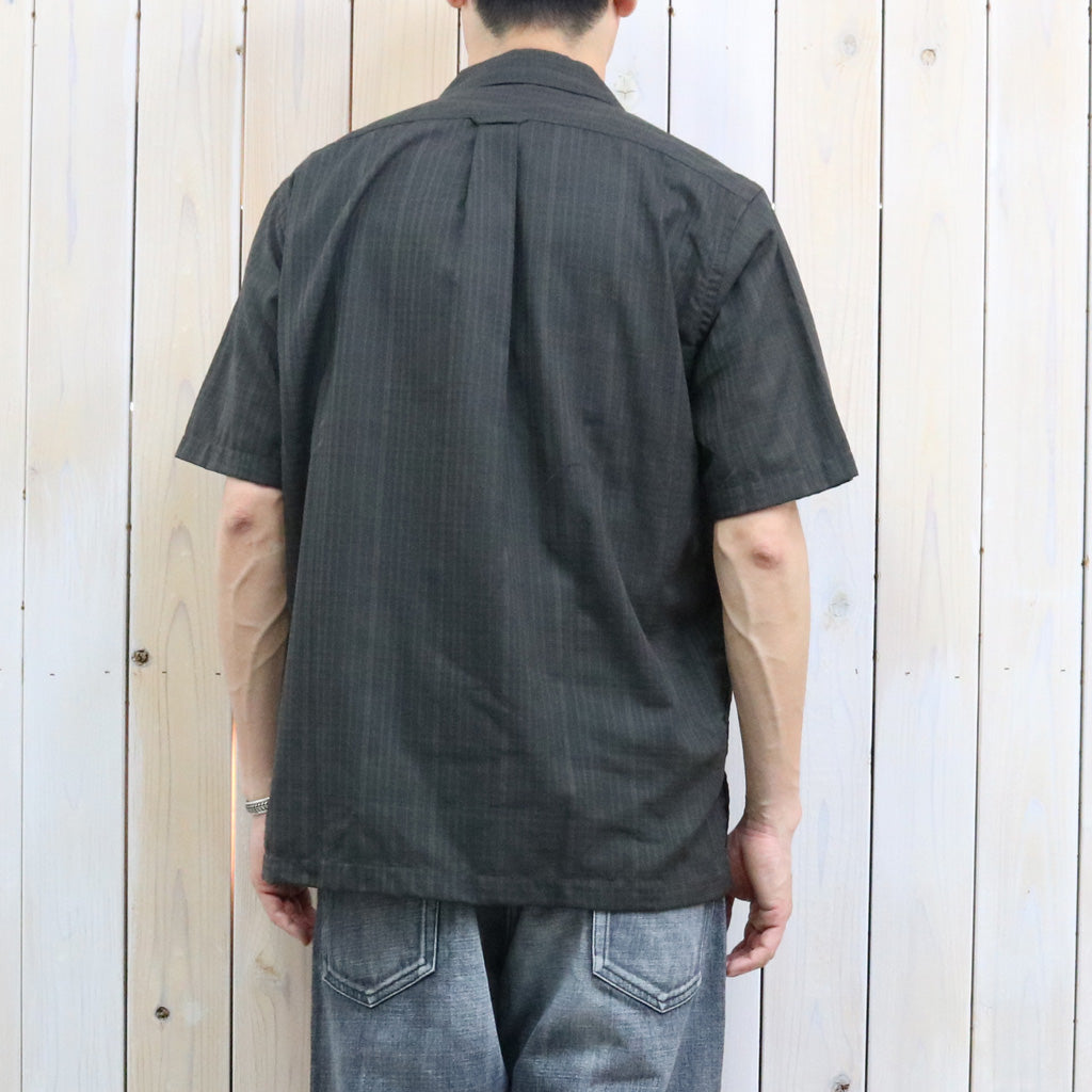 nanamica : Open Collar Panama S/S Shirt (Charcoal)