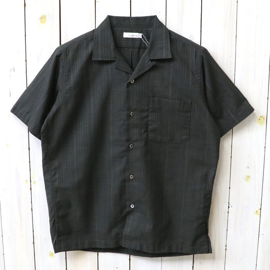 nanamica : Open Collar Panama S/S Shirt (Charcoal)