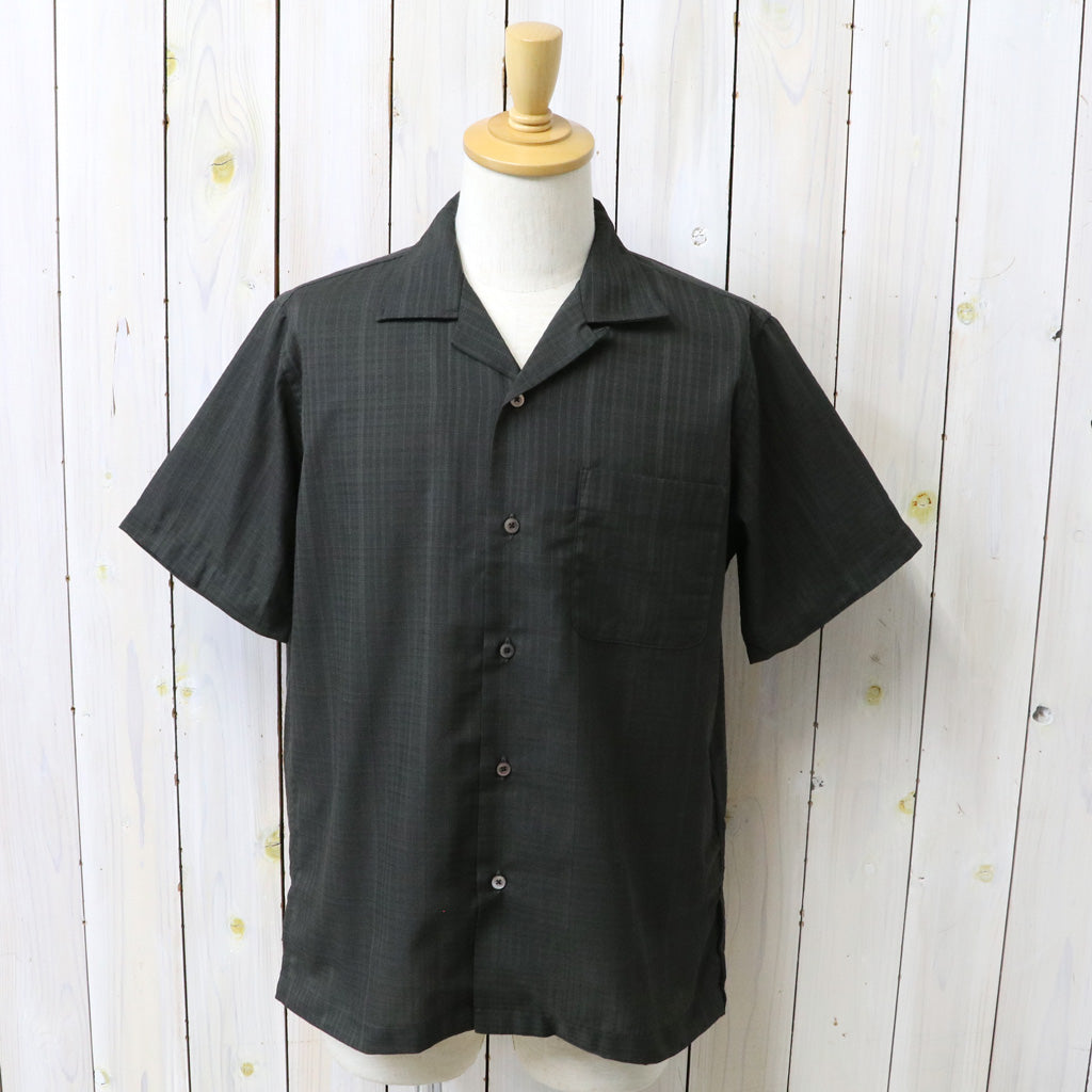 nanamica : Open Collar Panama S/S Shirt (Charcoal)