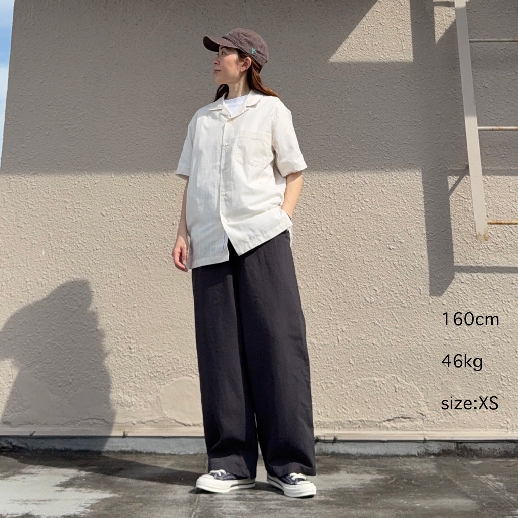 nanamica : Open Collar Panama S/S Shirt (Off White)