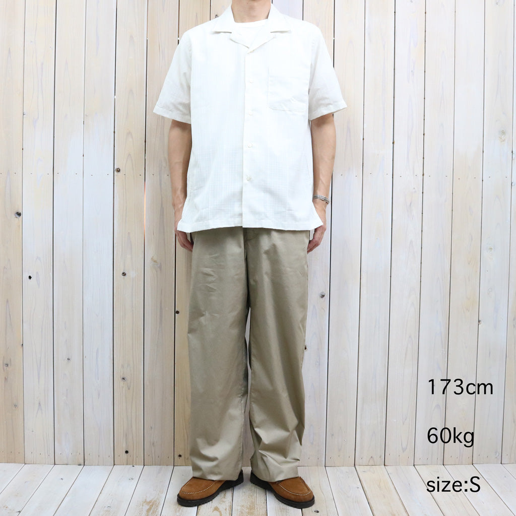 nanamica : Open Collar Panama S/S Shirt (Off White)