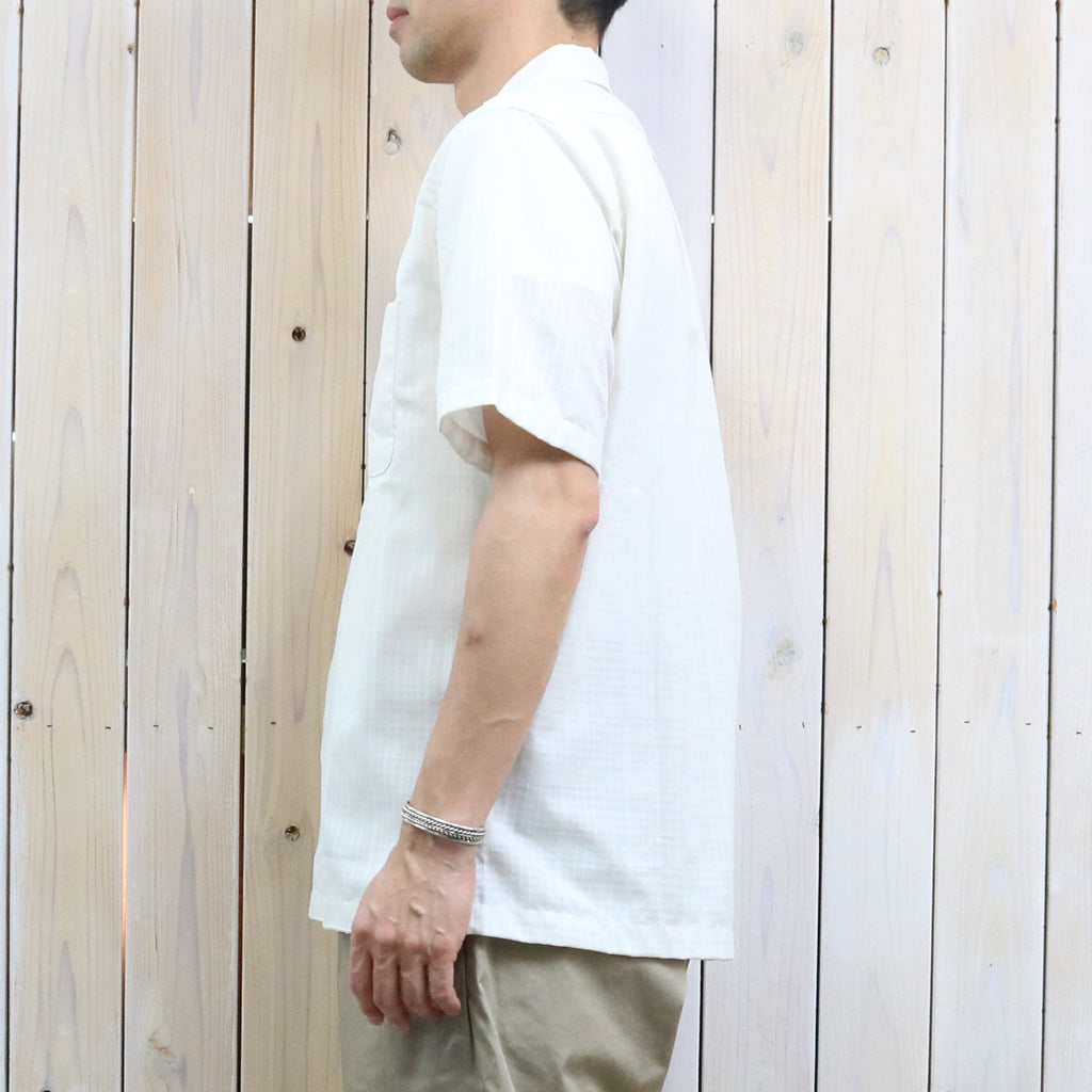 nanamica : Open Collar Panama S/S Shirt (Off White)