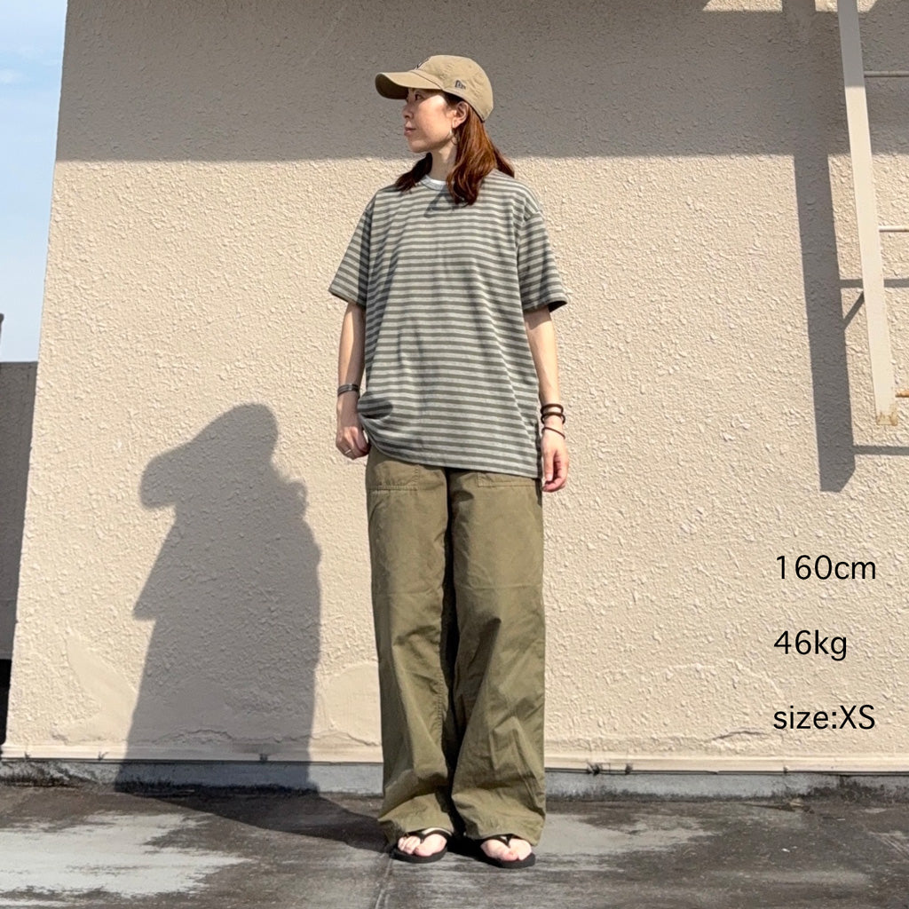 【SALE40%OFF】nanamica : COOLMAX Stripe Jersey Tee (Olive/Gray)