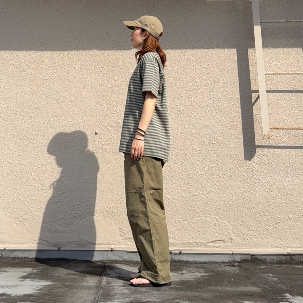 【SALE40%OFF】nanamica : COOLMAX Stripe Jersey Tee (Olive/Gray)