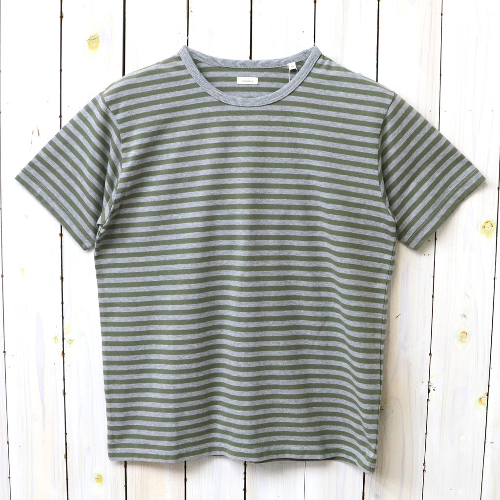 【SALE40%OFF】nanamica : COOLMAX Stripe Jersey Tee (Olive/Gray)