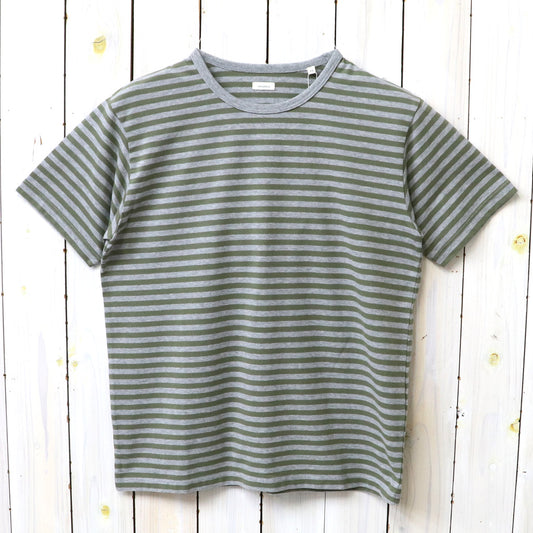 【SALE40%OFF】nanamica : COOLMAX Stripe Jersey Tee (Olive/Gray)