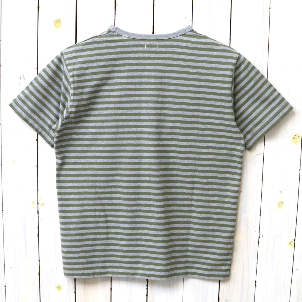 【SALE40%OFF】nanamica : COOLMAX Stripe Jersey Tee (Olive/Gray)