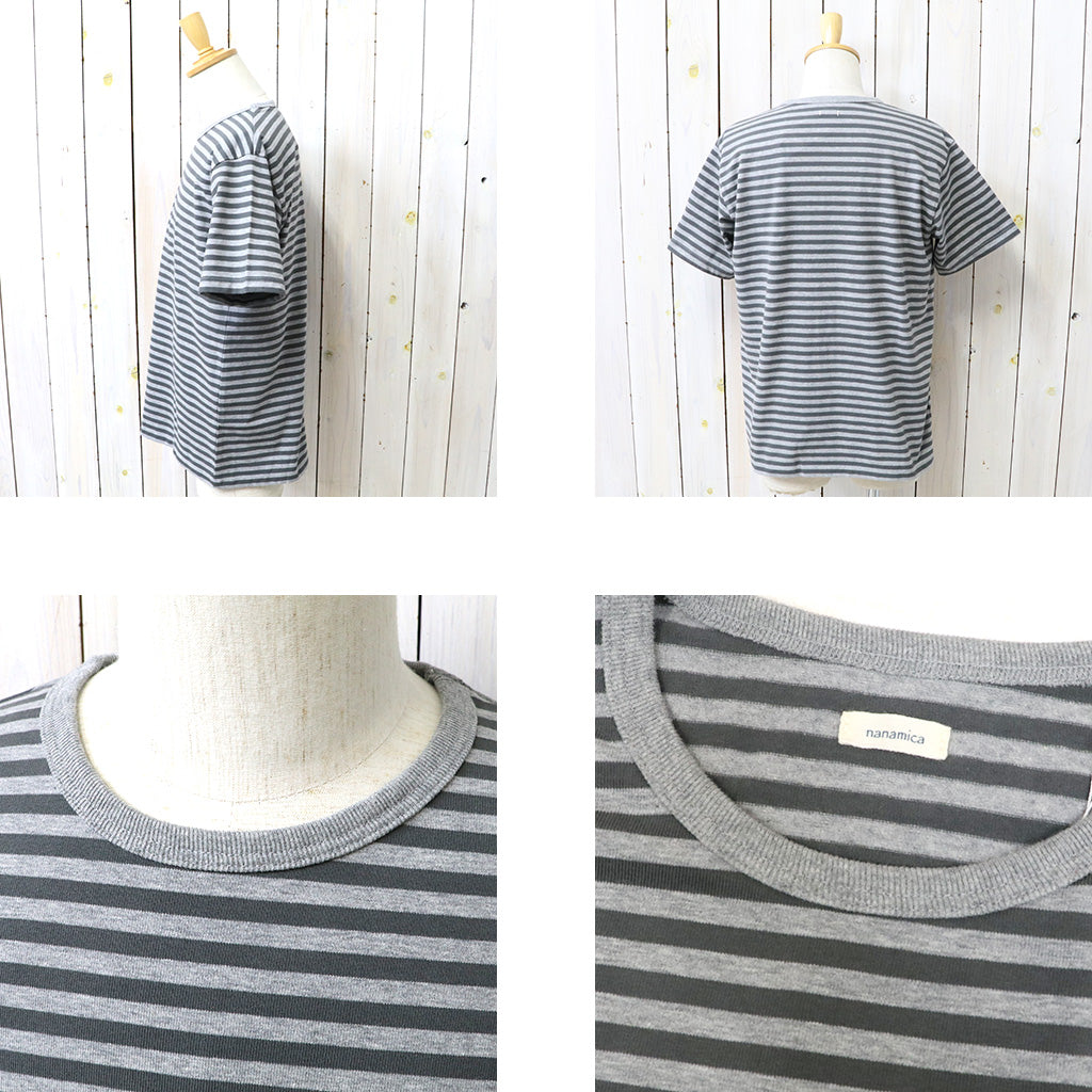 【SALE40%OFF】nanamica : COOLMAX Stripe Jersey Tee (Mix Gray/Gray)