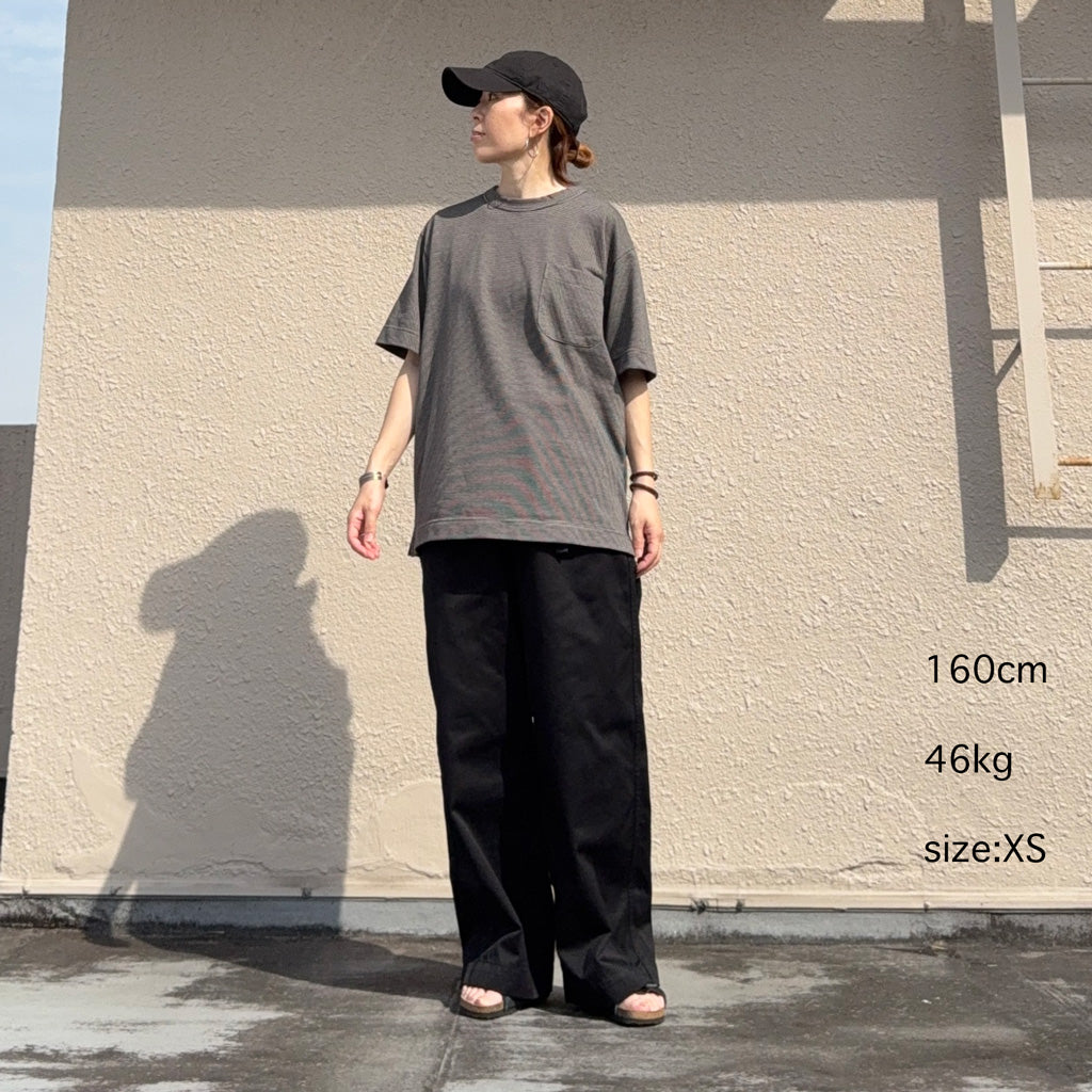 【SALE30%OFF】nanamica : Micro Stripe Pocket Tee (Black/Gray)