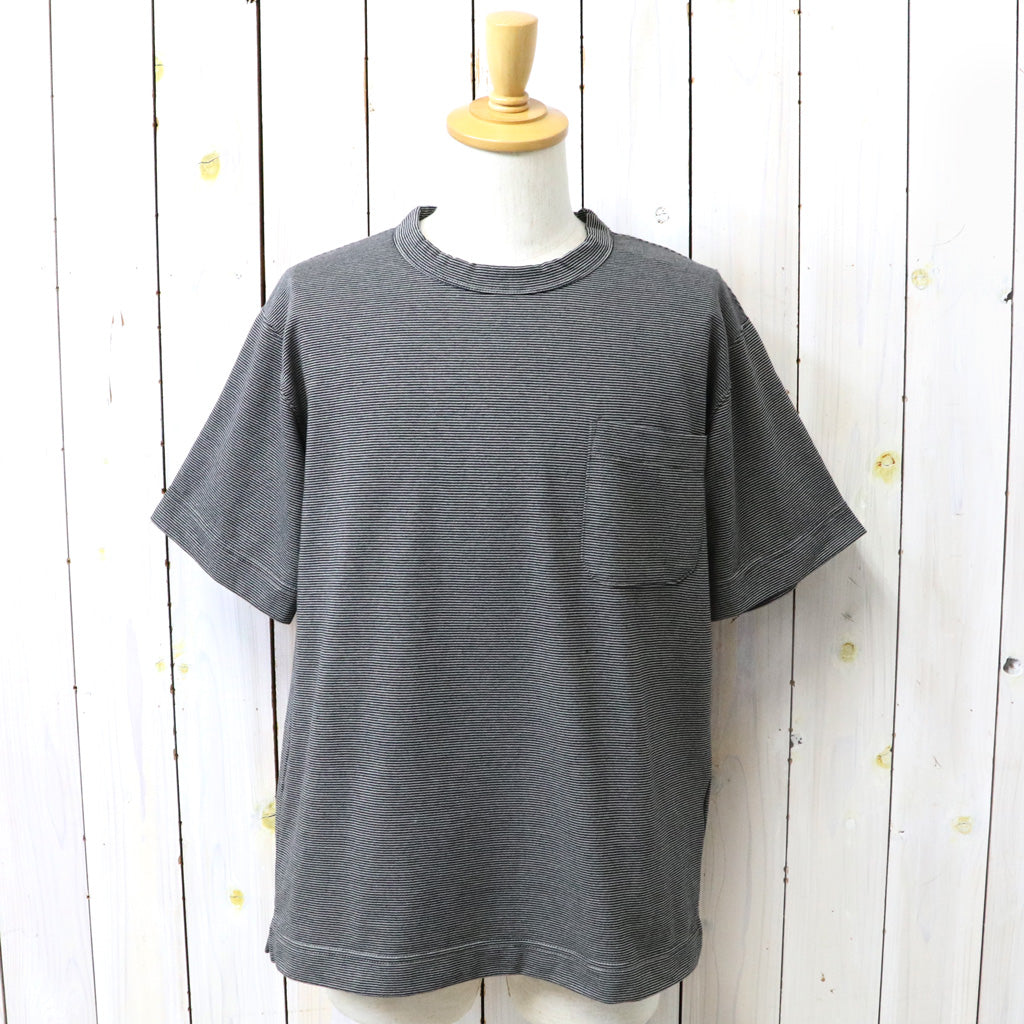 【SALE30%OFF】nanamica : Micro Stripe Pocket Tee (Black/Gray)