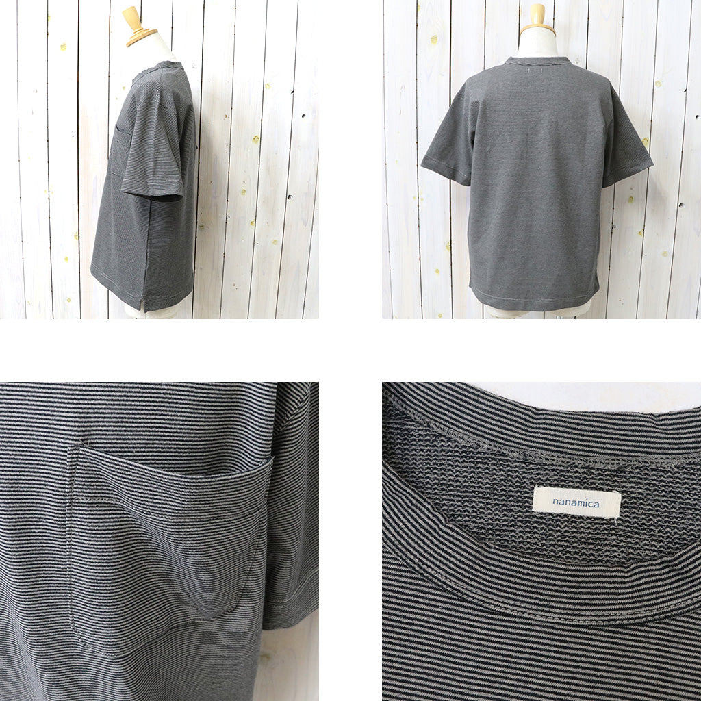 【SALE30%OFF】nanamica : Micro Stripe Pocket Tee (Black/Gray)