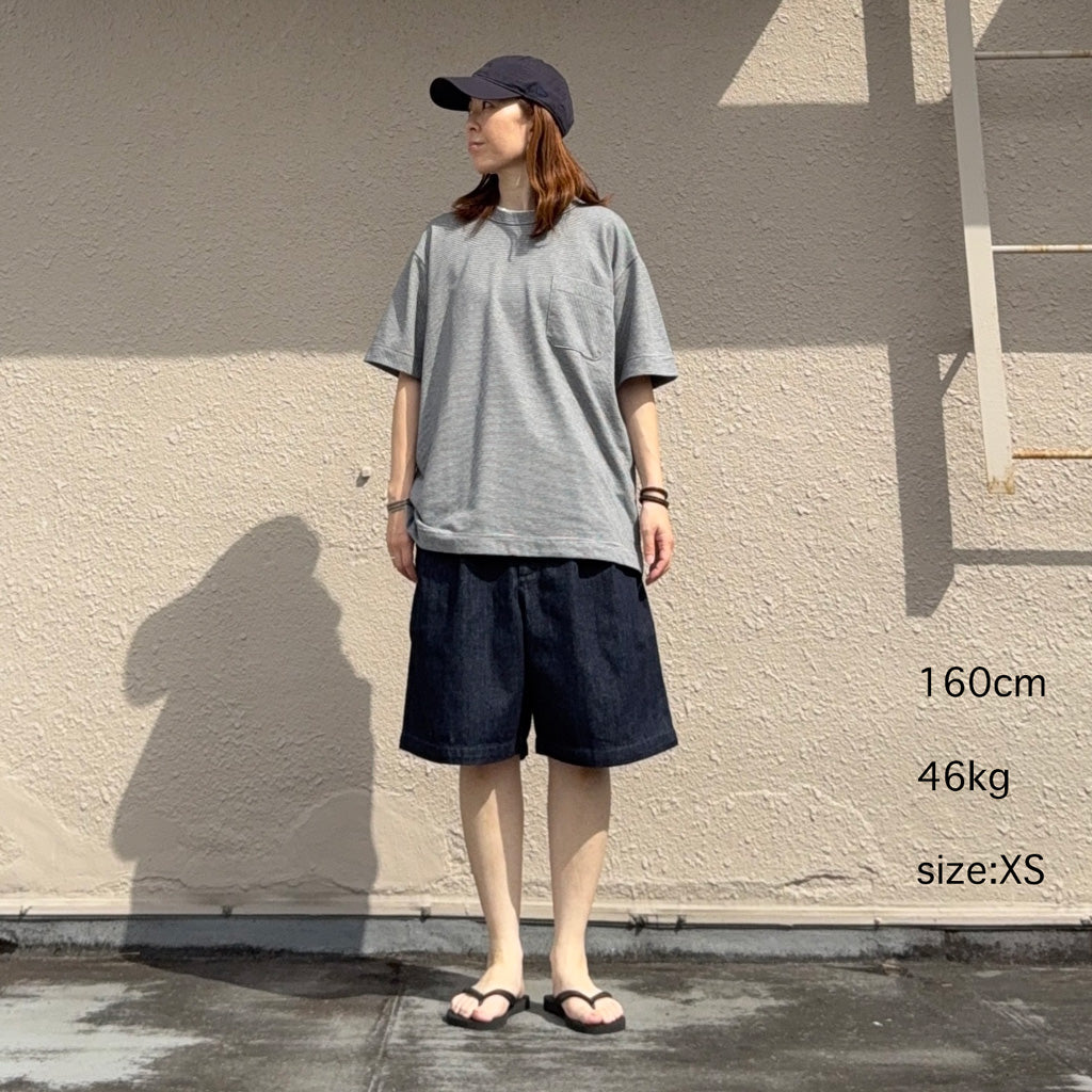 【SALE30%OFF】nanamica : Micro Stripe Pocket Tee (Navy/White)