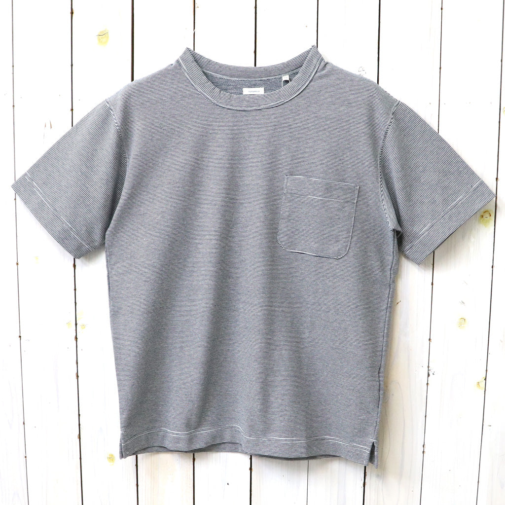【SALE30%OFF】nanamica : Micro Stripe Pocket Tee (Navy/White)
