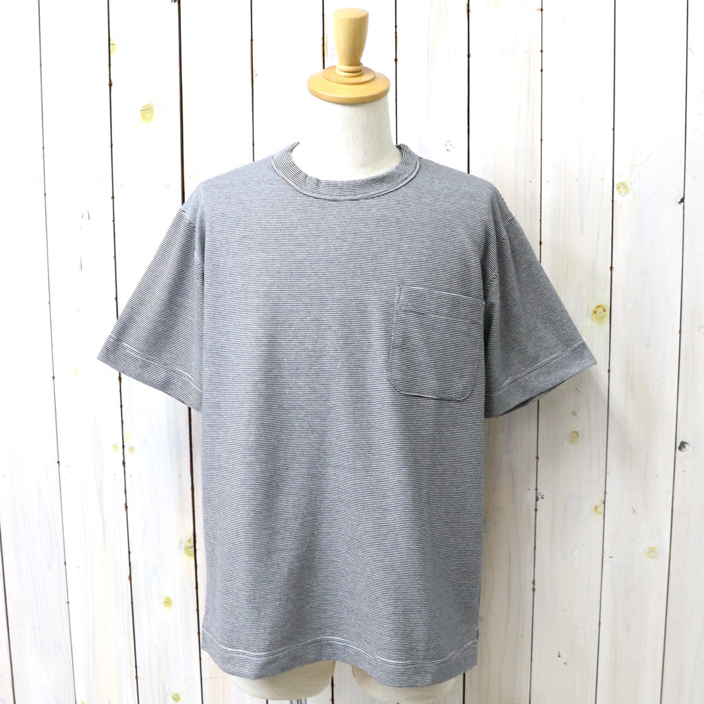 【SALE30%OFF】nanamica : Micro Stripe Pocket Tee (Navy/White)