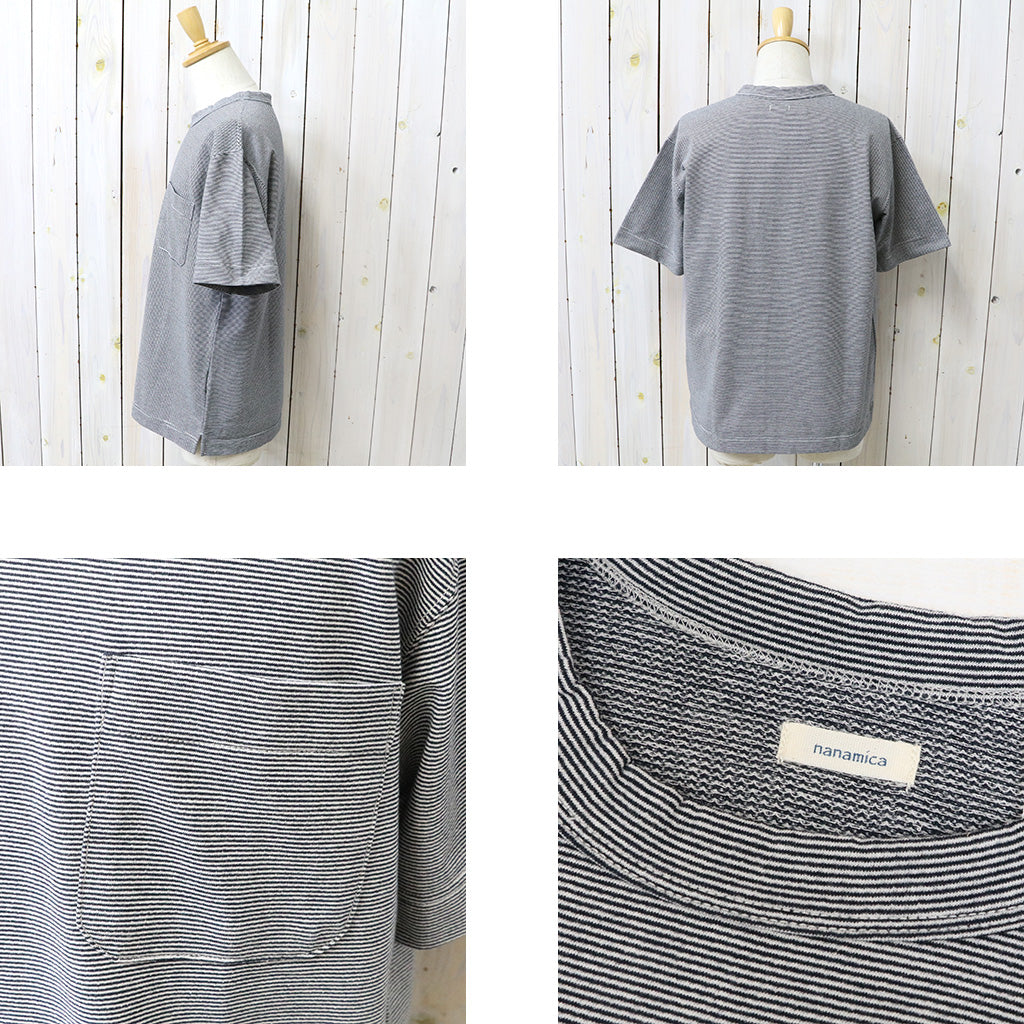 【SALE30%OFF】nanamica : Micro Stripe Pocket Tee (Navy/White)