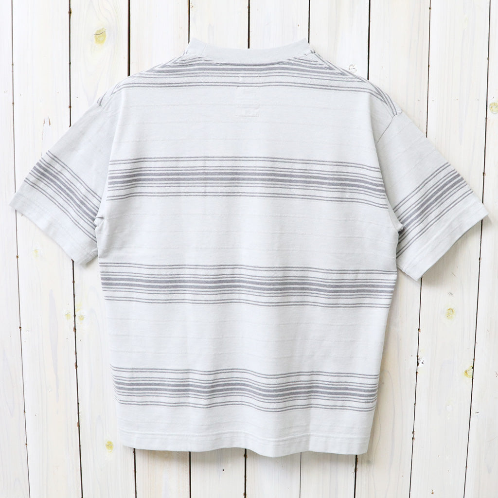 【SALE30%OFF】nanamica : Stripe Tee (Light Gray)