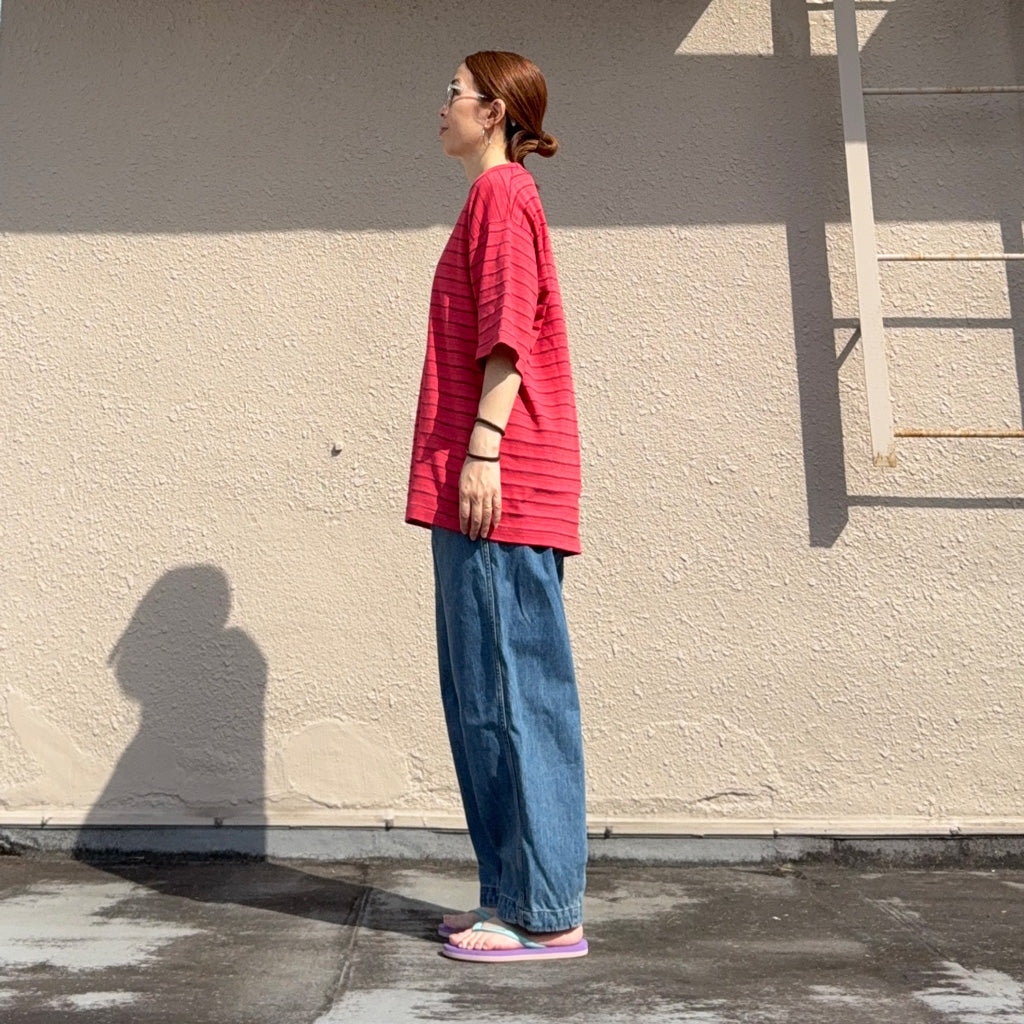 THE NORTH FACE PURPLE LABEL : Garment Dyed Jacquard Field Tee (Red)