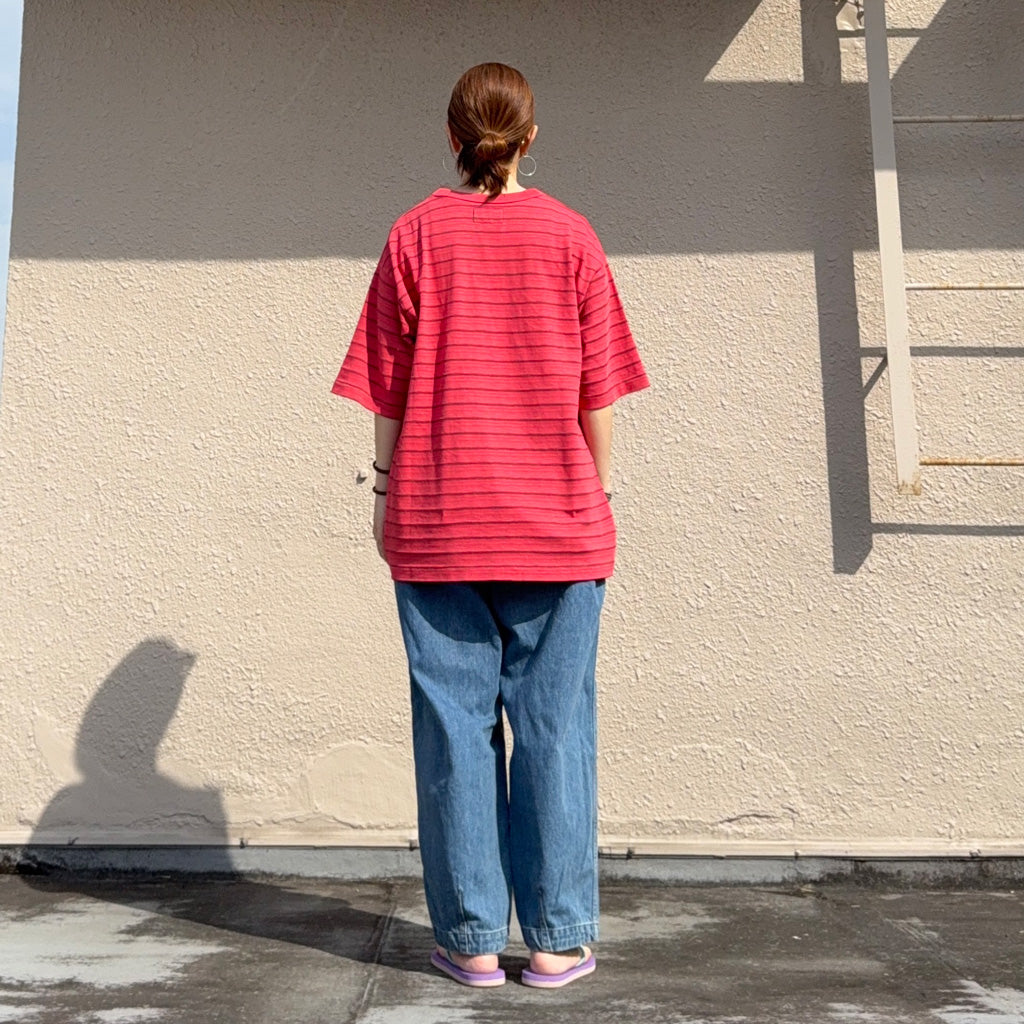 THE NORTH FACE PURPLE LABEL : Garment Dyed Jacquard Field Tee (Red)