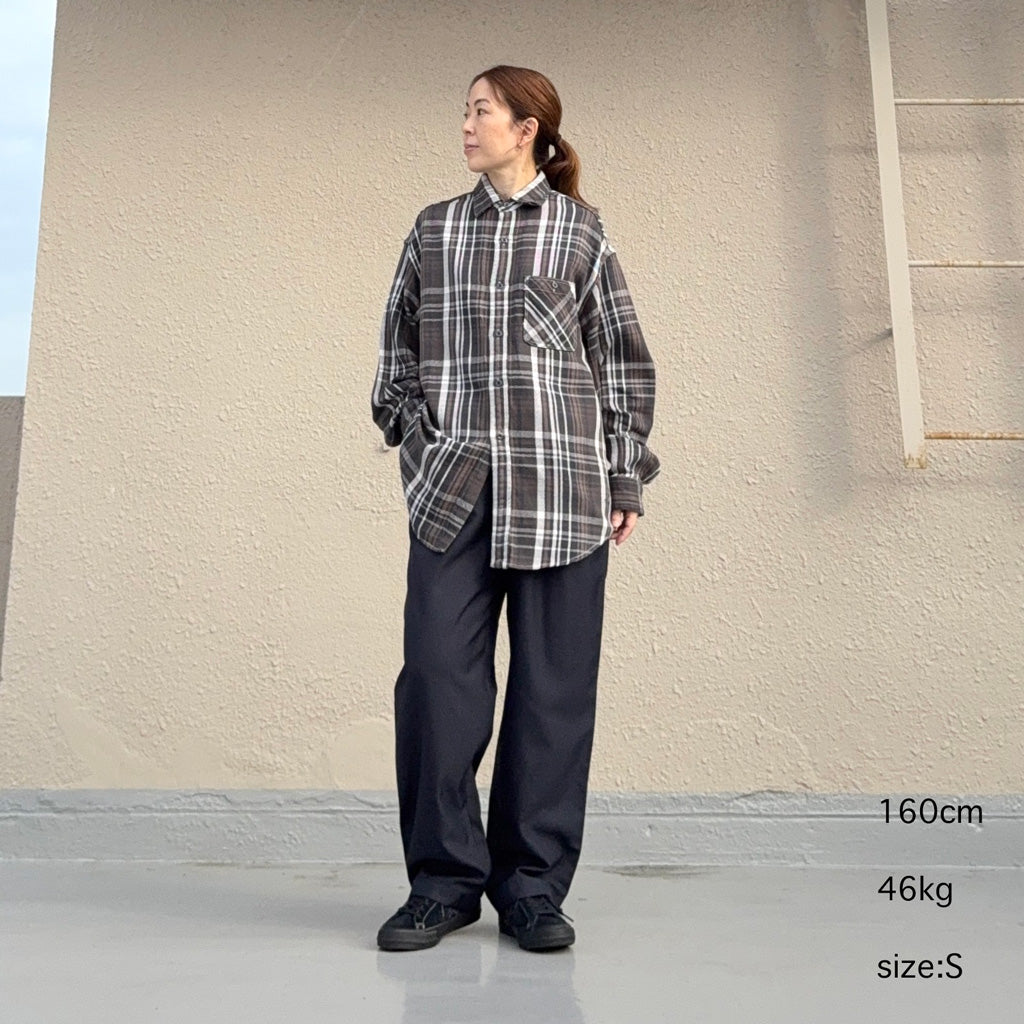 THE NORTH FACE PURPLE LABEL : Flannel Plaid Field Shirt (Asphalt Gray)