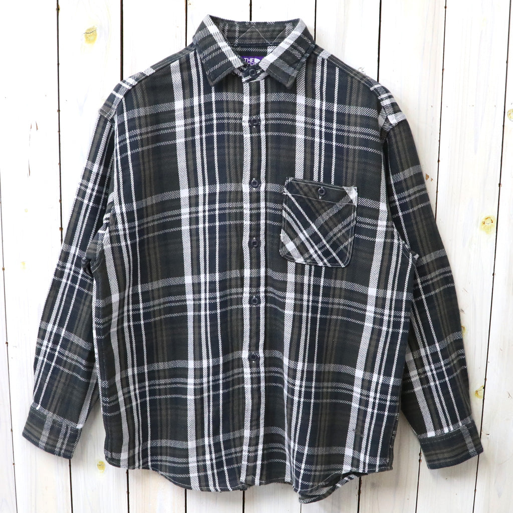 THE NORTH FACE PURPLE LABEL : Flannel Plaid Field Shirt (Asphalt Gray)