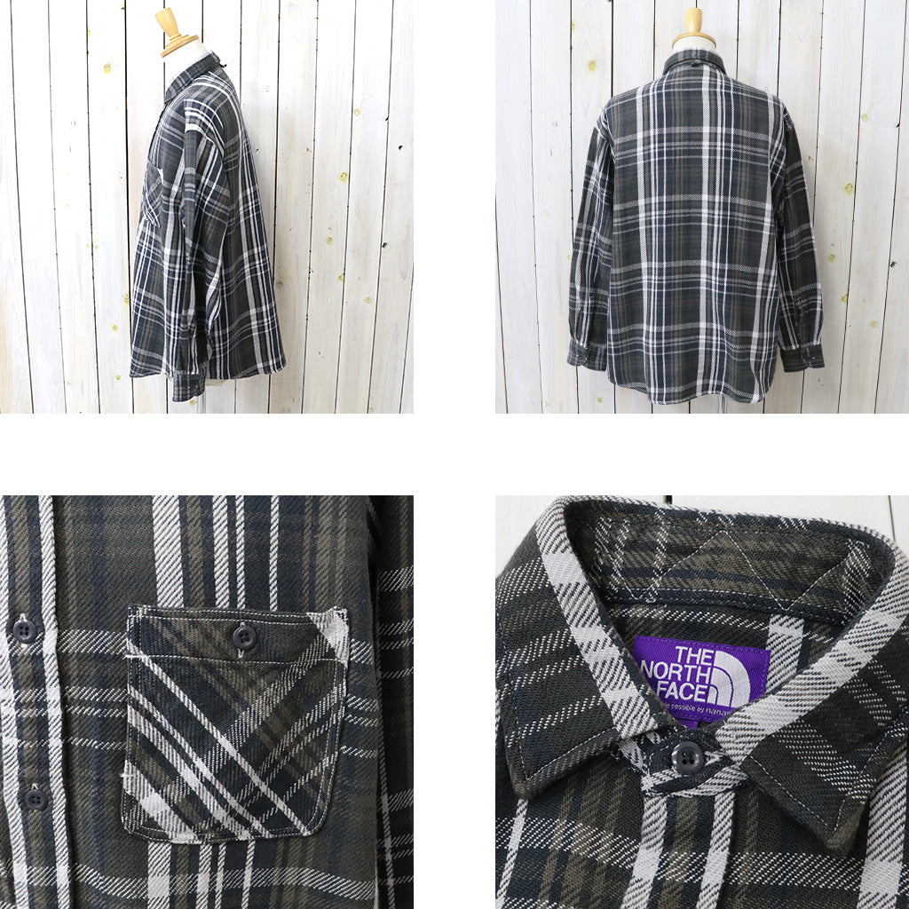 THE NORTH FACE PURPLE LABEL : Flannel Plaid Field Shirt (Asphalt Gray)
