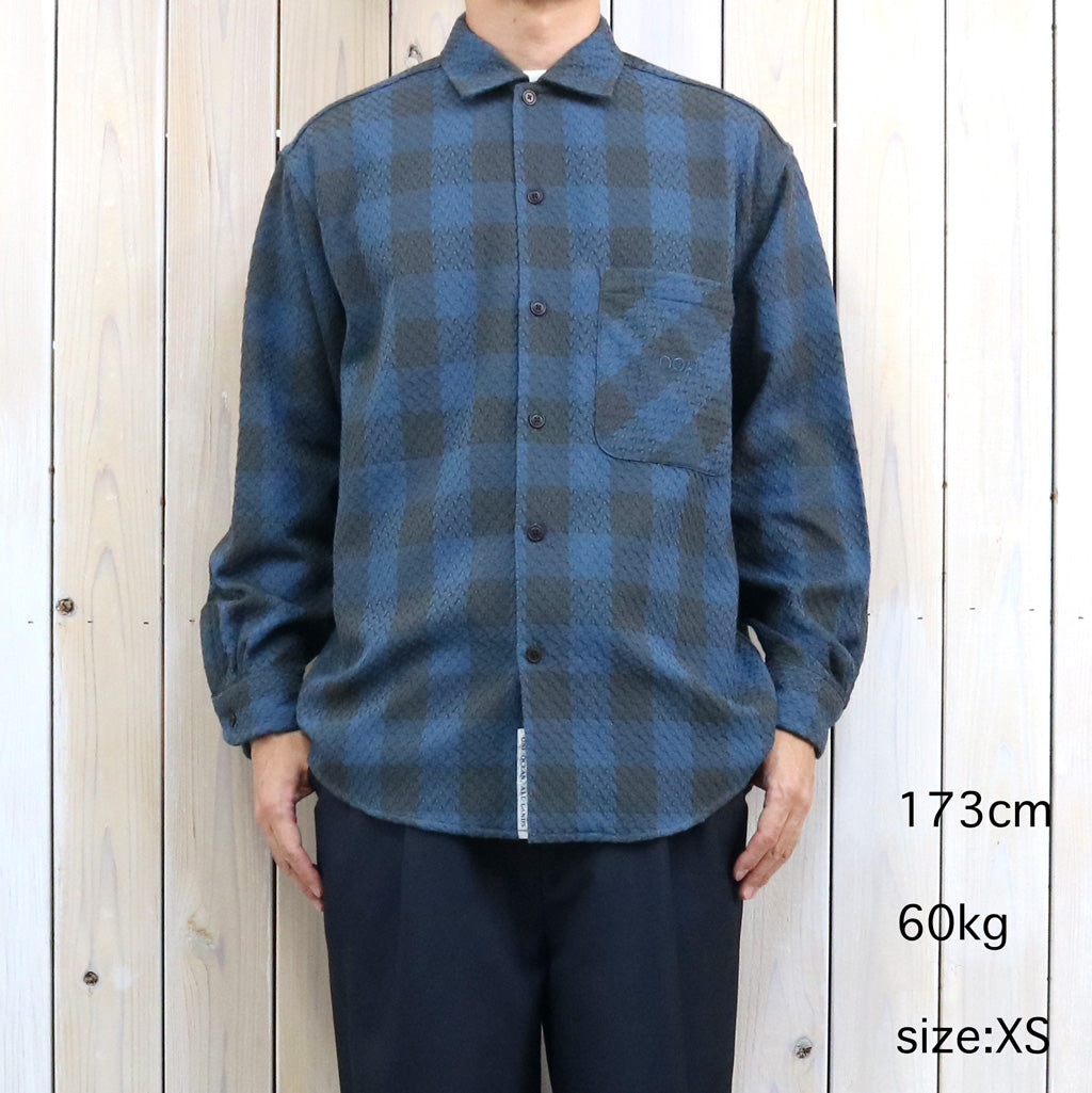 nanamica : OOAL Block Check Jacquard Shirt (Blue)