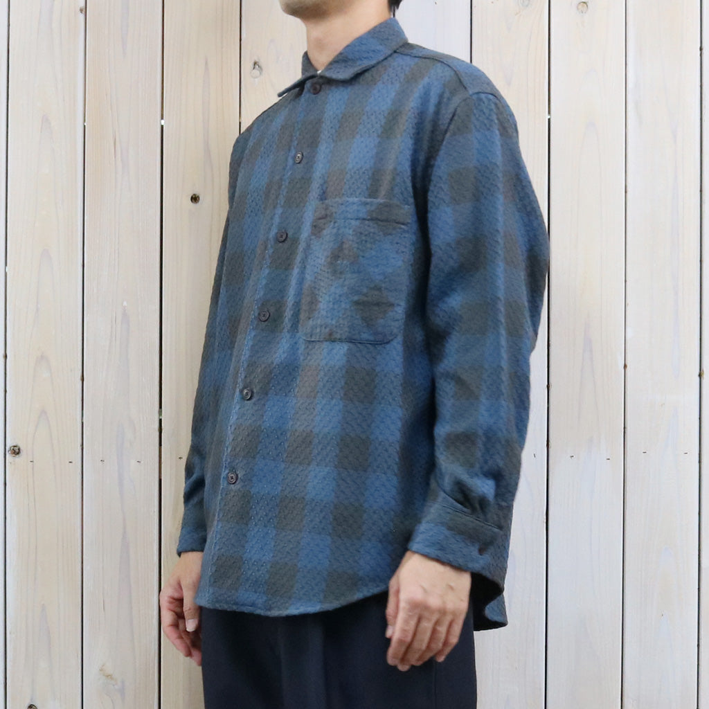 nanamica : OOAL Block Check Jacquard Shirt (Blue)