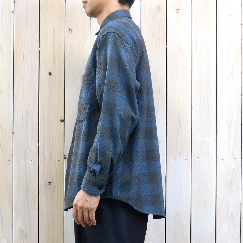 nanamica : OOAL Block Check Jacquard Shirt (Blue)